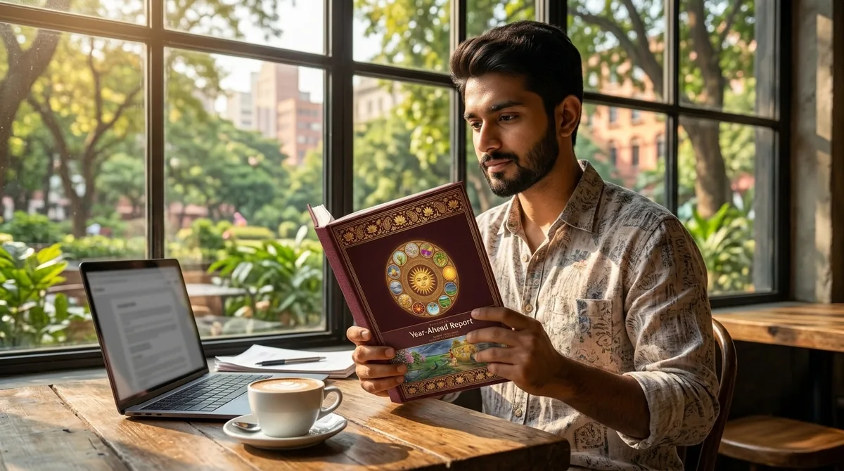 A young professional reading his Year-Ahead Report
